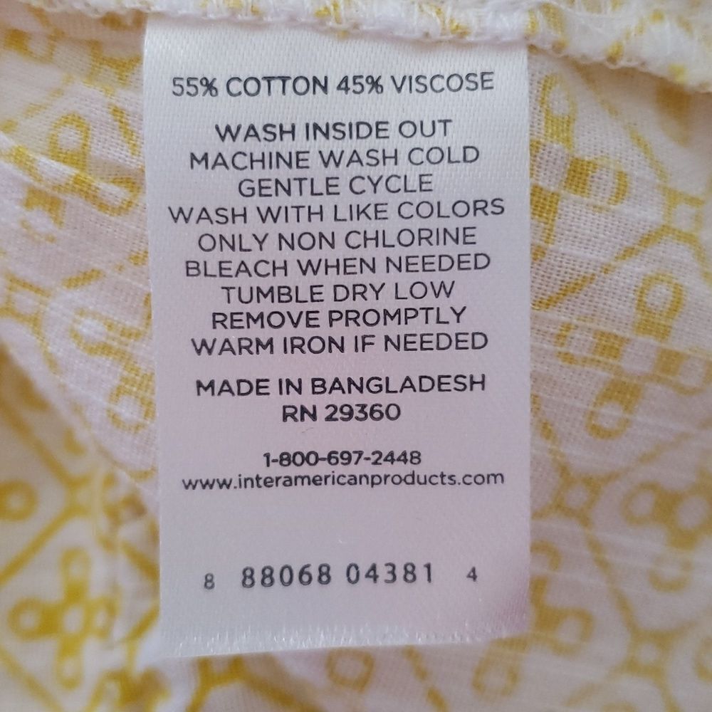 NWT dip Brand Yellow Peplum Top Sz XL - Picture 7 of 7
